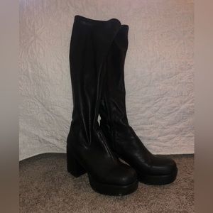 ASOS Black Knee High Heeled Boots
